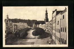 AK Burghausen, Ortspartie Mit Blick Auf Kirchturm  - Burghausen