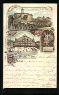 Lithographie Halle /Saale, Der Bahnhof, Giebichenstein  - Autres & Non Classés