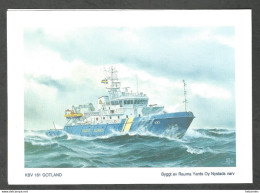 Coast Guard Ship KBV 1 GOTLAND  - SWEDISH COAST GUARD Season's Greetings Folding Card - - Warships