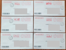 China Cover "Happy Golden Bridge" (Shanghai) Postage Machine Stamped First Day Actual Shipping Seal (set Of 6 Pieces) - Enveloppes