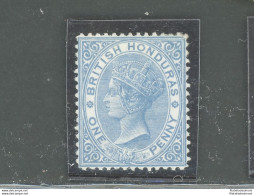 1872-79 BRITISH HONDURAS, Stanley Gibbons N. 12- 1d. Blue - MH* - Andere & Zonder Classificatie