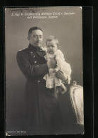 AK Grossherzog Wilhelm Ernst Von Sachsen Mit Prinzessin Sophie Auf Dem Arm  - Royal Families