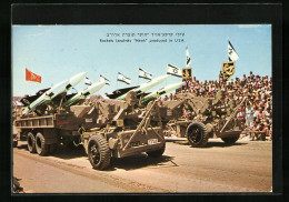 AK Israelische Parade, Präsentation Von Boden-Luft-Raketen  - Giudaismo