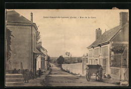 CPA Saint-Vincent-du-Lorouer, Rue De La Gare, Vue De La Rue  - Other & Unclassified