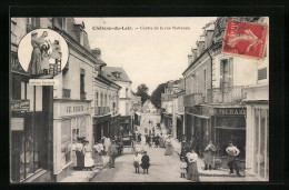CPA Château-du-Loir, Centre De La Rue Nationale  - Autres & Non Classés