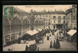 CPA Épinal, Le Marché Couvert Et La Rue D'Arches  - Arches