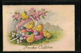 Künstler-AK Frohe Ostern, Osterküken Im Ei  - Easter