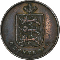 Guernesey, Double, 1830, Bronze, TTB - Guernsey