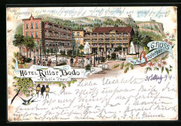 Vorläufer-Lithographie Thale A. Harz, 1894, Hotel Ritter Bodo Im Bodethal  - Thale