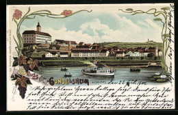 Lithographie Gundelsheim A. Neckar, Uferpartie Mit Boot  - Sonstige & Ohne Zuordnung