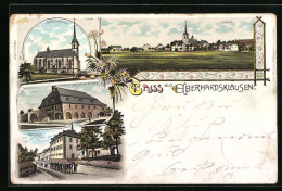 Lithographie Eberhardsklausen, Überrest Des Früheren Klosters, Wallfahrtskirche, Pfarrhaus  - Autres & Non Classés