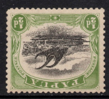 PAPUA NEW GUINEA 1907  " 1/2d BLACK AND YELLOW-GREEN LAKATOI " STAMP  WMK UPRIGHT INVERTED  SG.47 MH - Papoea-Nieuw-Guinea