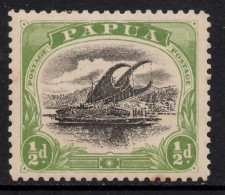 PAPUA NEW GUINEA 1907  " 1/2d BLACK AND YELLOW-GREEN LAKATOI " STAMP  WMK UPRIGHT  SG.47 MH - Papoea-Nieuw-Guinea