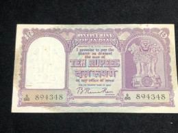 India, 10 Rupees, H.V.R.Iyengar Sign. 1957-62, Old Issue, P39, XF 1 Pcs Very Rare -4348 - India