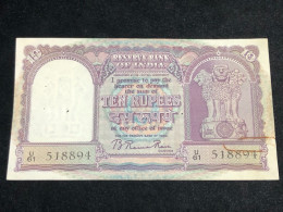 India, 10 Rupees, H.V.R.Iyengar Sign. 1957-62, Old Issue, P39, XF 1 Pcs Very Rare -8894 - Indien