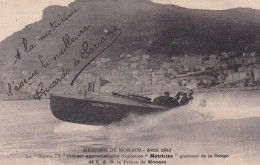 Monaco - Monte Carlo - Meeting 1913 Le Bateau Sigma IV Gagnant De La Coupe Du Prince - Publicité Essence Motricine - Monte-Carlo