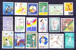 Sports - Tennis All Different 60 MNH Stamps Rare Collection, Lot - Tennis