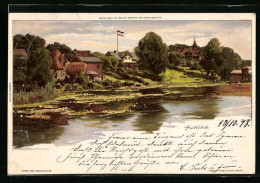 Lithographie Aumühle, Ortspartie Am Ufer  - Other & Unclassified