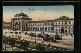 AK Mannheim, Bahnhof Mit Strassenbahnen  - Strassenbahnen