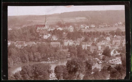 Fotografie Brück & Sohn Meissen, Ansicht Bad Elster, Blick Auf Die Stadt Mit Kirche, Spiegelverkehrt  - Places