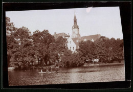 Fotografie Brück & Sohn Meissen, Ansicht Pulsnitz I. Sa., Blick Auf Den Schlossteich Mit Schloss, Spiegelverkehrt  - Places