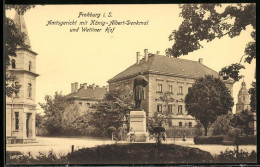 AK Frohburg I. S., Amtsgericht Mit König-Albert-Denkmal Und Wettiner Hof  - Other & Unclassified