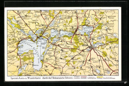 AK Plön, Landkarte Der Holsteinischen Schweiz  - Mapas