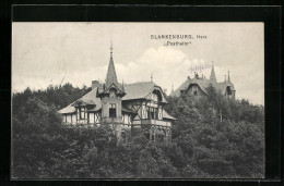 AK Blankenburg /Harz, Blick Durch Bäume Auf Das Postheim  - Blankenburg