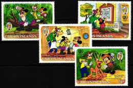 Caicos Inseln 80-83 Postfrisch Mickey Mouse #HQ402 - Turks E Caicos