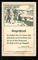 AK Hannover, 9. Deutsches Sängerbundesfest 1924, Sangesspruch, Ganzsache 5 Rpf.  - Cartoline