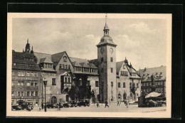 AK Freiberg I. Sa., Marktplatz Mit Blick Auf Das Rathaus  - Freiberg (Sachsen)