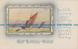 R102687 Greetings. Best Birthday Wishes. Sailing Boats. W. And K. London. No 365 - Andere & Zonder Classificatie