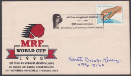 Inde India 1990 Special Autograph Cover Roberto Balado, Cuba Boxer, World Cup, Sport, Sports, Boxing, Pictorial Postmark - Covers & Documents