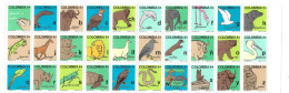 (LOT383) Colombia Stamps. Complete Alphabet Series, Animals. 1980. VF MNH - Kolumbien