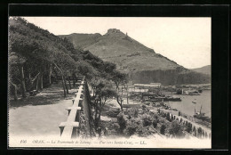 CPA Oran, La Promenade De Létang, Vue Vers Santa-Cruz  - Oran