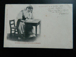 CARTE PRECURSEUR 1900                 MONTBELIARD              LA LECTURE DE LA BIBLE L'APRES MIDI DU DIMANCHE - Montbéliard