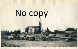 PHOTO FRANCAISE - CALECHE DEVANT L'EGLISE DE LOUVERCY PRES DE BILLY LE GRAND - REIMS MARNE - GUERRE 1914 1918 - Krieg, Militär