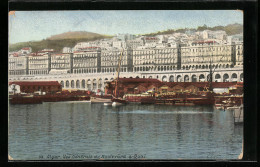 CPA Alger, Vue Générale Du Boulevard & Quai  - Alger