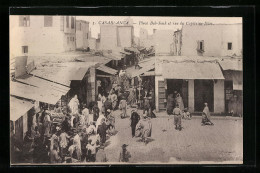CPA Casablanca, Place Bab-Souk Et Rue Du Capitaine-Ihler  - Casablanca