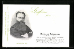 AK Portrait Schriftsteller Hermann Sudermann Mit Vollbart Im Anzug  - Schrijvers