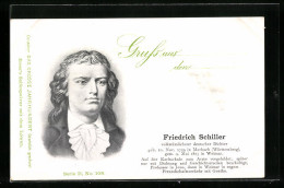 AK Friedrich Schiller Im Portrait, Volkstümlicher Deutscher Dichter  - Writers