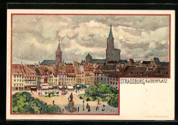 Künstler-AK Franz Xaver Hoch: Strassburg, Kleberplatz Aus Der Vogelschau  - Otros & Sin Clasificación