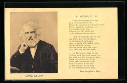 AK Portrait Longfellow, Lyric Amalfi  - Schriftsteller