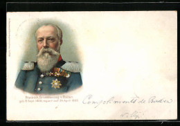 Lithographie Grossherzog Friedrich Von Baden Im Portrait  - Familias Reales