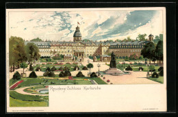 Künstler-AK Heinrich Kley: Karlsruhe, Residenz-Schloss Mit Parkanlage  - Kley