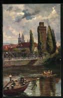 Künstler-AK Heinrich Hoffmann: Heilbronn, Partie Am Neckar Mit Dem Götzenturm  - Other & Unclassified