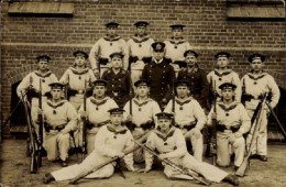 Photo RPPC Postcard German Sailors In Uniform,Rifles,Crew Of SMS Yorck, Imperial NAVY - War 1914-18