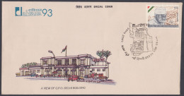 Inde India 1993 Special Cover Dakiana Stamp Exhibition, Delhi GPO Building, Hauz Khas, Heritage, Pictorial Postmark - Brieven En Documenten