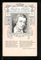 Künstler-AK Portrait Friedrich Von Schiller, Gedicht Zur Jahrhundertwende  - Ecrivains