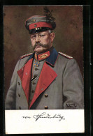Künstler-AK Portrait Von Paul Von Hindenburg Im Feldgrau  - Historische Figuren